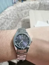 CHRONOS-Reloj de acero inoxidable con diamantes de imitación para mujer, pulsera de plata, cuarzo, resistente al agua, analógico, de negocios, esfera rosa y azul