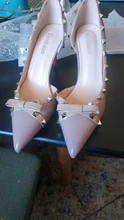Zapatos de tacón alto con remaches y nudo de mariposa para mujer, tacones finos, stiletto, para boda, Otoño, 2020
