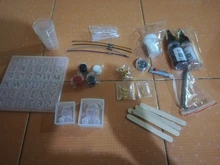 DIY resina epoxi Oso de goma con letras moldes joyería herramienta de fabricación Kit con pegamento de resina AB llavero kit DIY regalo