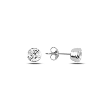 

Silver 925 Sterling 5mm Round Zircon Engagement Earrings