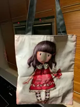 Bolso de diseñador para mujer, bolsa de hombro de lona duradera de alta calidad con estampado de dibujos animados, bolso escolar para chicas