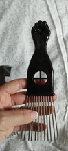 Peine de Metal negro para uso en salón, peine para pelo Afro Americano, herramienta de peinado