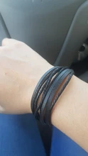 Pulsera trenzada de cuero para hombre y mujer, brazalete de surfista, joyas bohemias