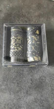 Juego de 10 unidades de cinta Washi negra y dorada, cinta adhesiva Vintage con diseño de galaxia, cinta adhesiva decorativa, pegatina para álbumes de recortes, papelería y diarios