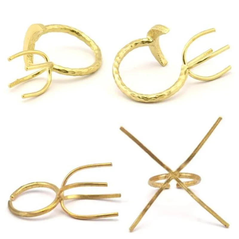 Raw Brass 4 Claw заготовки для колец. N044.N1026 | Украшения и аксессуары