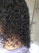 Wig Curly Human-Hair-Wigs Lace-Frontal Black Remy Women RXY for 360