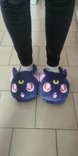 Zapatillas de interior cálidas para invierno, zapatos de Anime, Sailor Moon, Zapatillas de felpa, Luna, gato, gatito, peluche suave