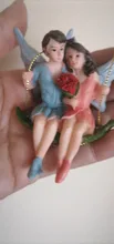 Couple Figurines Scene-Decoration Craft Swing Flower-Fairy Landscape-Pendant-Resin Romantic