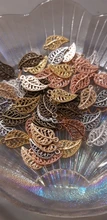 Colgantes de hojas de árbol de 17x9mm, 50 Uds., colgantes, collar, pulsera, tobillera, accesorios para fabricación de joyas, DIY