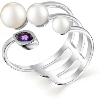 

Alcor ring with pearls and amethyst of silver