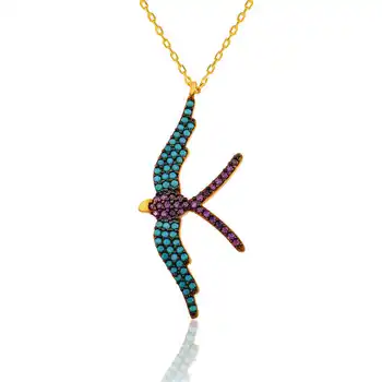 

925 sterling Silver Flying Bird Women 'S Necklace
