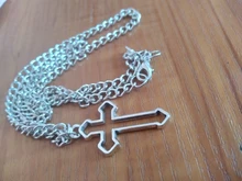 Collar con colgante gótico de Cruz hueca para hombre y mujer, collar de estilo callejero, Color plateado, regalo, joyería de cuello al por mayor
