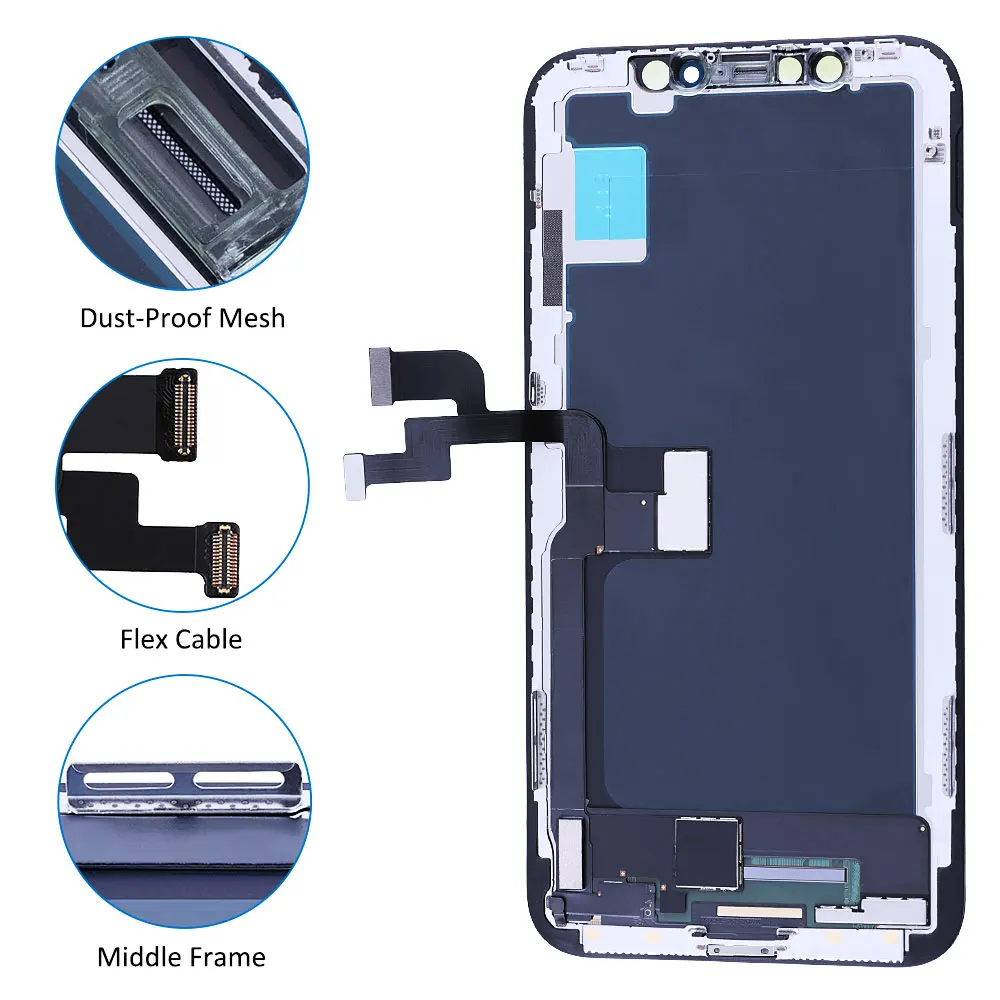 US $52.48 Best OLED Display For iPhone X LCD Touch Screen Display Assembly With 3D Force Touch Replacement No Dead Pixel With Repair Tools