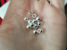 Lote de cuentas espaciadoras CCB de agujero grande para la fabricación de joyas, accesorios para manualidades, color dorado y plateado, diámetro de 4, 6, 8, 10 y 12mm, 30 a 100 unidades