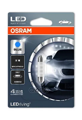 Лампа C5w 12v 0,5w Sv8.5-8 Ledriving Standart C5w/Голубой/(41mm) 1 Шт. Osram арт. 6441BL01B