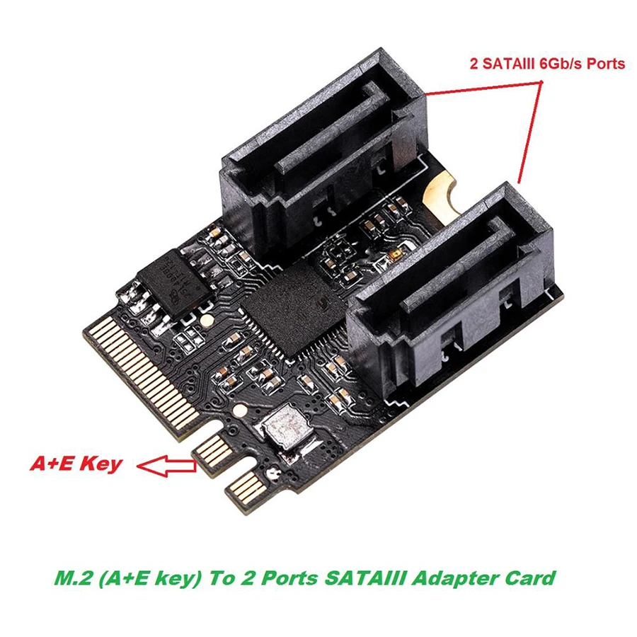 

M.2 ngff A+E key to sata 3.0 SSD adapter card by pci e 3.0 bus SATA 6GB/s no drive for wifi SSD HDD motherboard