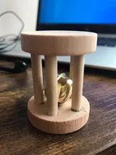 De Madera Juguetes masticables para loro con Bell por aves loros de juguete sonajero juguetes para morder de hámster