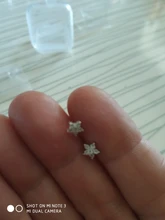 Pendientes de estrella de cinco puntas de cristal para mujer, aretes de Plata de Ley 925 chapados en oro de 14k, accesorios de joyería de boda simples