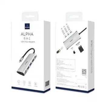 

USB splitter wiwu Alpha a631str 3usb + SD + microSD + RJ45 (Silver)