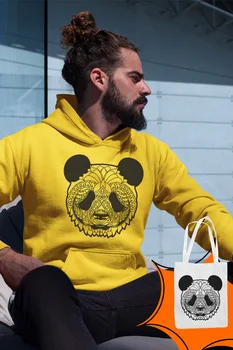 

Angemiel Wear Panda Yellow Men 'S Hooded Sweatshirt Bags Kombin