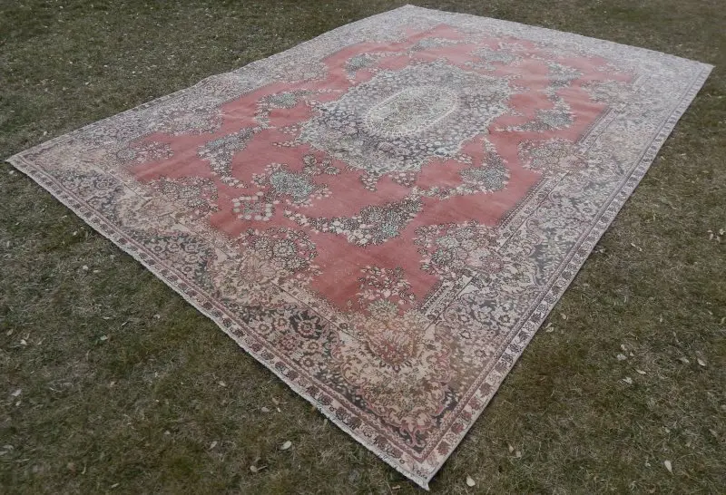 Большой винтажный цветочный ковер Mid Century 'X 11'4 ''/245X345 см