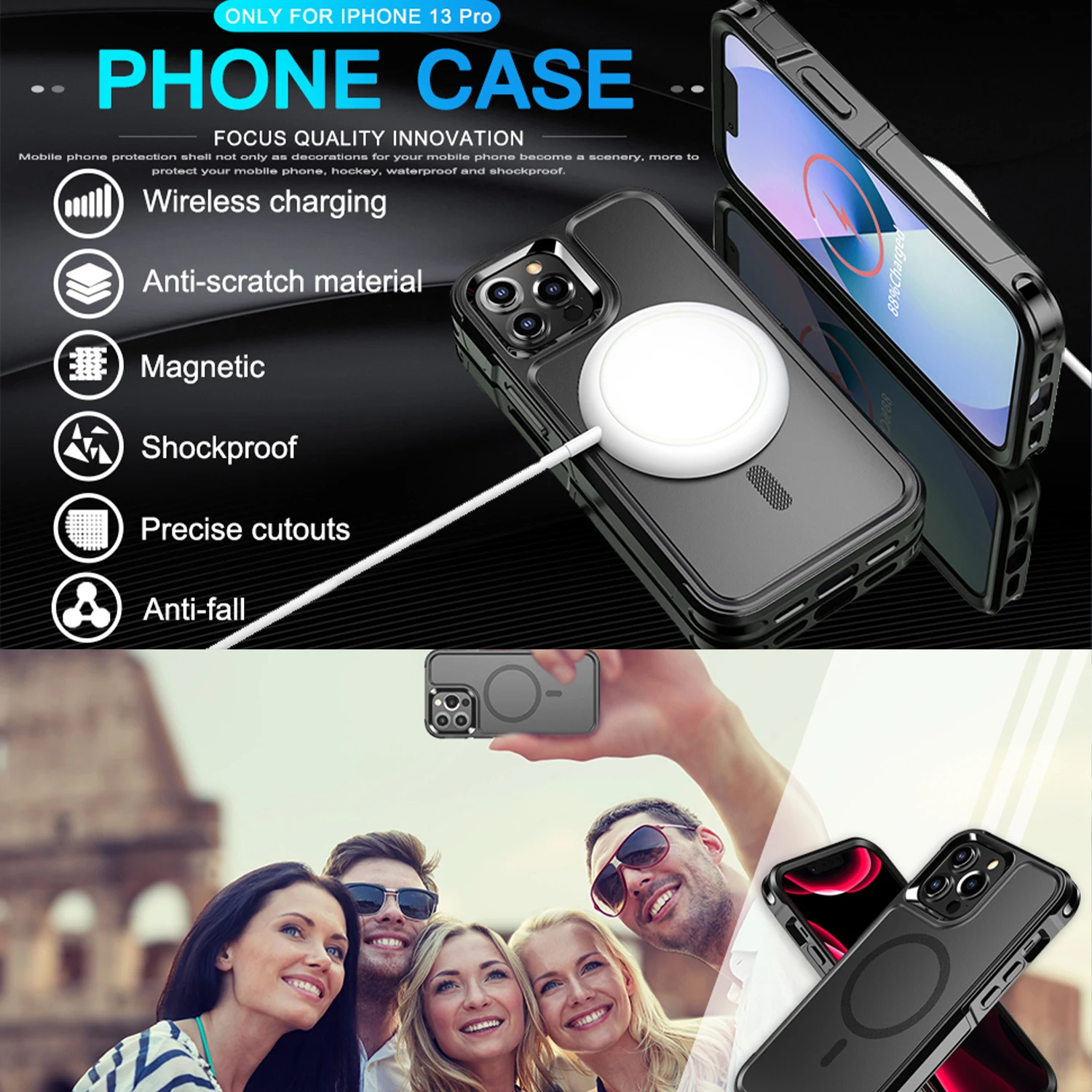 Compatible with iPhone 13 12 Pro Case Compatible with Charger Classic Soft Silicone Bumper Ultra Slim Shockpr iphone 12 pro waterproof case