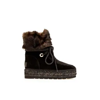 

VIDORRETA-women-ankle boots-BOTIN DISENO winter laces adornment black hair with waterproof sole