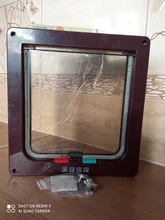 Puerta con cierre de 4 vías para perro y gato, puerta con solapa para Interior y Exterior, resistente a la intemperie, para mascotas, gatos, perros, cachorros, animales pequeños