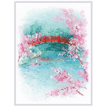 

1745 set for embroidery Riolis 'Sakura. Bridge '18*24 cm