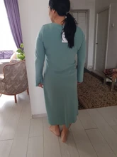 Satin Dress Mid-Long Femme Robe Long-Sleeve WOTWOY Elegant Women Vestidos Cotton Solid