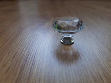 Furniture Hardware Wardrobe-Handle Drawer Pulls Cupboard Glass Knobs Cabinet-Door Diamond