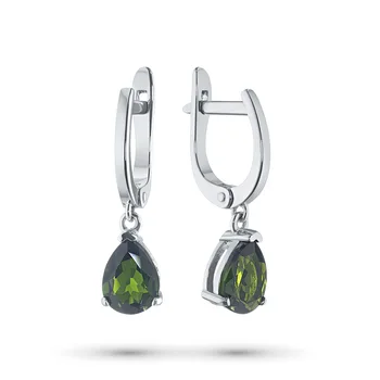

Earrings from silver with chrome diopside э06с030608001