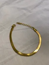 Paperclip-pulsera de cadena de acero inoxidable para mujeres y niñas, joyería fina, Color dorado, con eslabones rectangulares