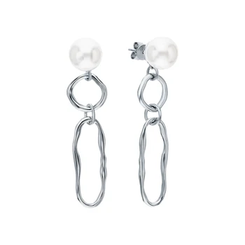 

Silver earrings with pearls imitation sunlight sample 925
