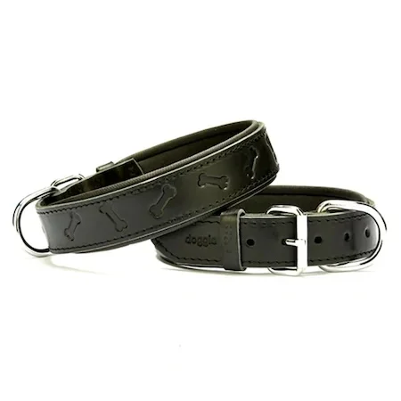 

Petzania Comfortable Bone Pattern Dog Collar 3,5x47-55cm Black Walking Out Training Pitbull Bulldog Beagle Correa perro Pet
