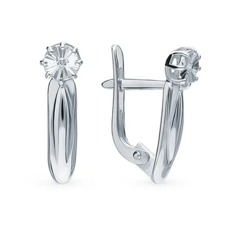 

Silver earrings with diamonds sunlight sample 925