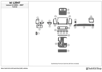 

Interior trim for Lexus LX 2002-2007. Set L2547.