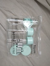 Mini botes de plástico para cosméticos, mini botellas de plástico para uso de crema cosmética para rostro, juego de 7 unidades, envases vacíos de plástico transparentes, kit de viaje