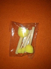 4 unids/set DIY de madera esponja amarillo pintura cepillo de pintura sello con mango de madera cepillo esponja niños herramienta de pintura