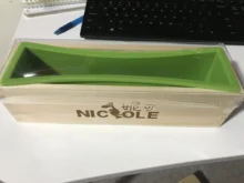 Molde de silicona para jabón, molde Rectangular Flexible con caja de madera para herramienta artesanal