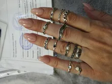 Doocna antiguo estrella plateada anillo de cristal flor anillo Punk tallada nudillo Anillos, Anillos para las mujeres 11 unids/set 4622