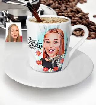 

Personalized Lady Cartoon Turkish coffee Cup-9