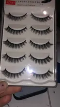 HBZGTLAD-5 pares de pestañas postizas 3D hechas a mano, naturales, largas y gruesas, maquillaje diario, gruesas, cruzadas