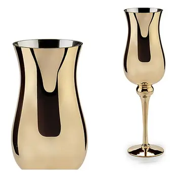 

Candleholder Crystal Gold (13,5 x 4,5 x 13,5 cm)