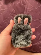 Ear-Fur-Case Capa Carabiner Plush-Cover Apple Airpods Rabbit Soft Wireless for 1-2/Wireless/Charging-fluffy-box