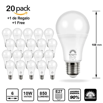 

20 pack bulb s leaderson LED E27 low consumption AVILA A60 [energy rating: A +] 1 bulb gift