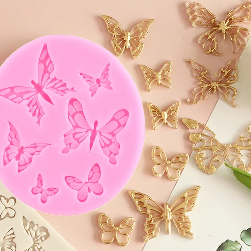 DIY Butterfly Silicone Mold Flower Bows Fondant Chocolate Candy Epoxy Resin Molds Cake Decorating Tools Kitchen Accessories | Дом и сад