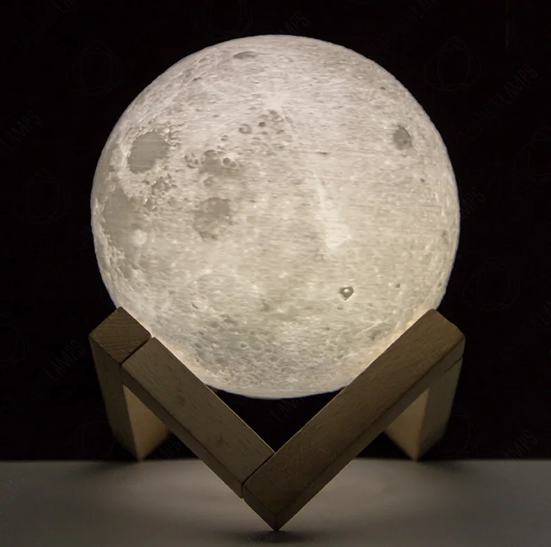 Night light table lamp Moon 20 cm touch function with battery and remote control