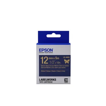 

Cartridge Epson labels satin ribbon LK-4HKK gold/navy blue 12 mm (5 m)
