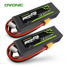 

2packs OVONIC 3S 11.1V 2200mAh 50C LiPo Battery With XT60 Plug RC Battery For Airplane FPV Drone For 1100mm-1500mm Plane